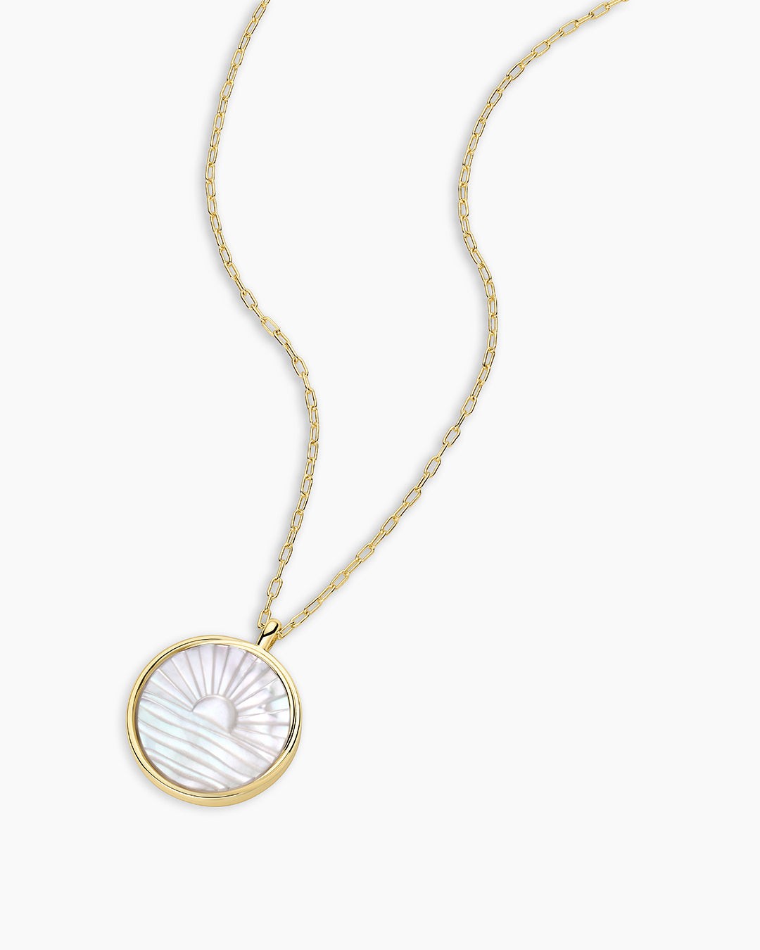 Sunset Etched Necklace || option::18K Gold Plated
