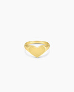 LouiseHeart Signet Ring18K Gold PlatedHeart ring || option::18K Gold Plated