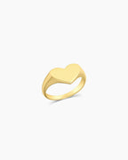 LouiseHeart Signet Ring18K Gold PlatedHeart ring || option::18K Gold Plated