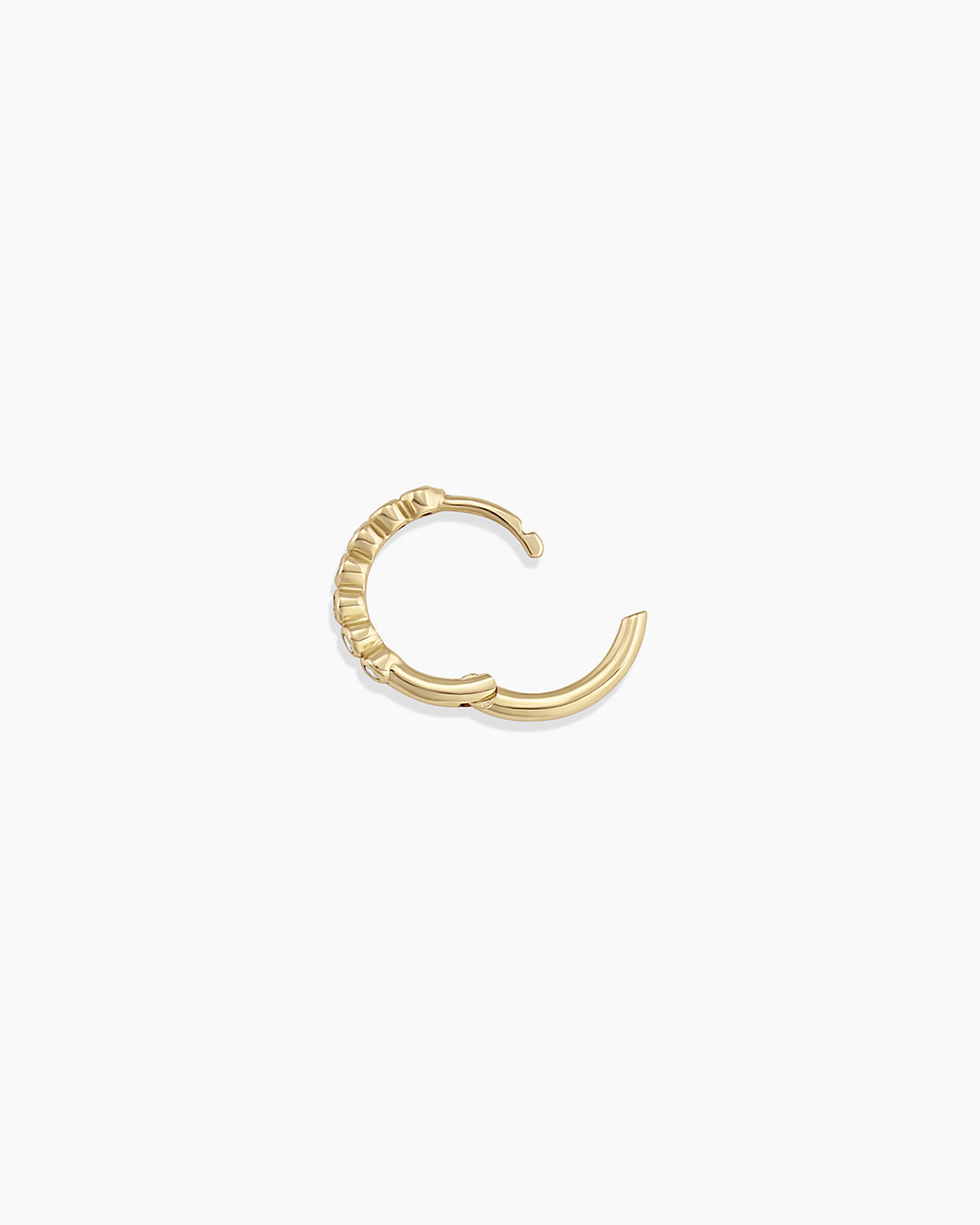 Classic Diamond Huggie || option::14K Solid Gold