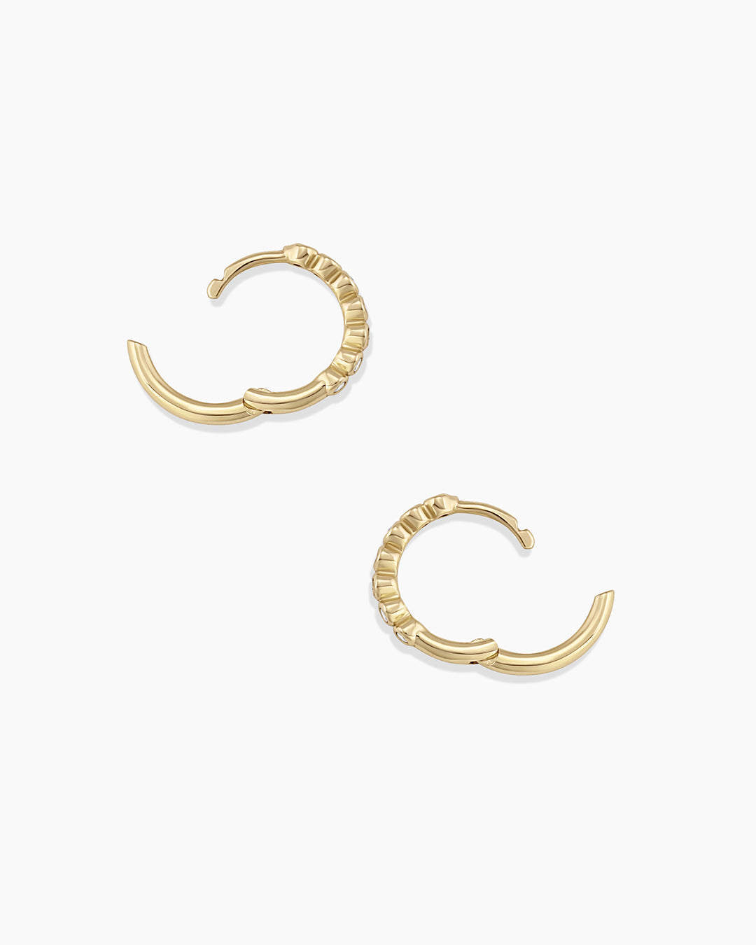 Classic Diamond Huggies || option::14K Solid Gold