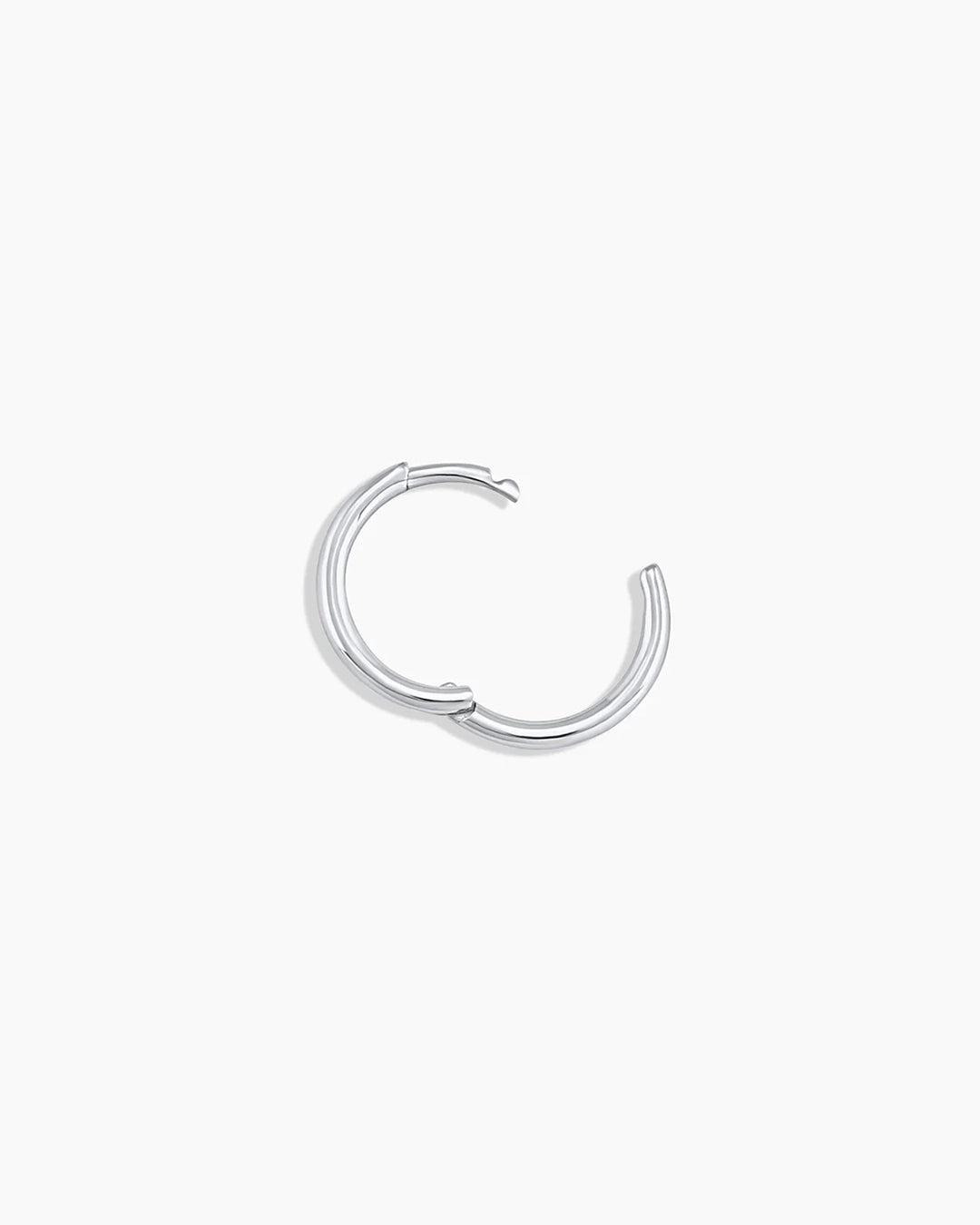 Classic Gold Huggie || option::14K Solid White Gold, 11mm
