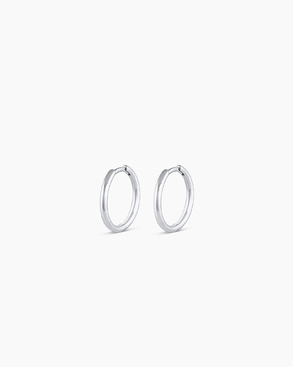 Classic Gold Huggie || option::14K Solid White Gold, 11mm