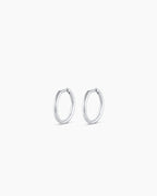 Classic Gold Huggie || option::14K Solid White Gold, 11mm