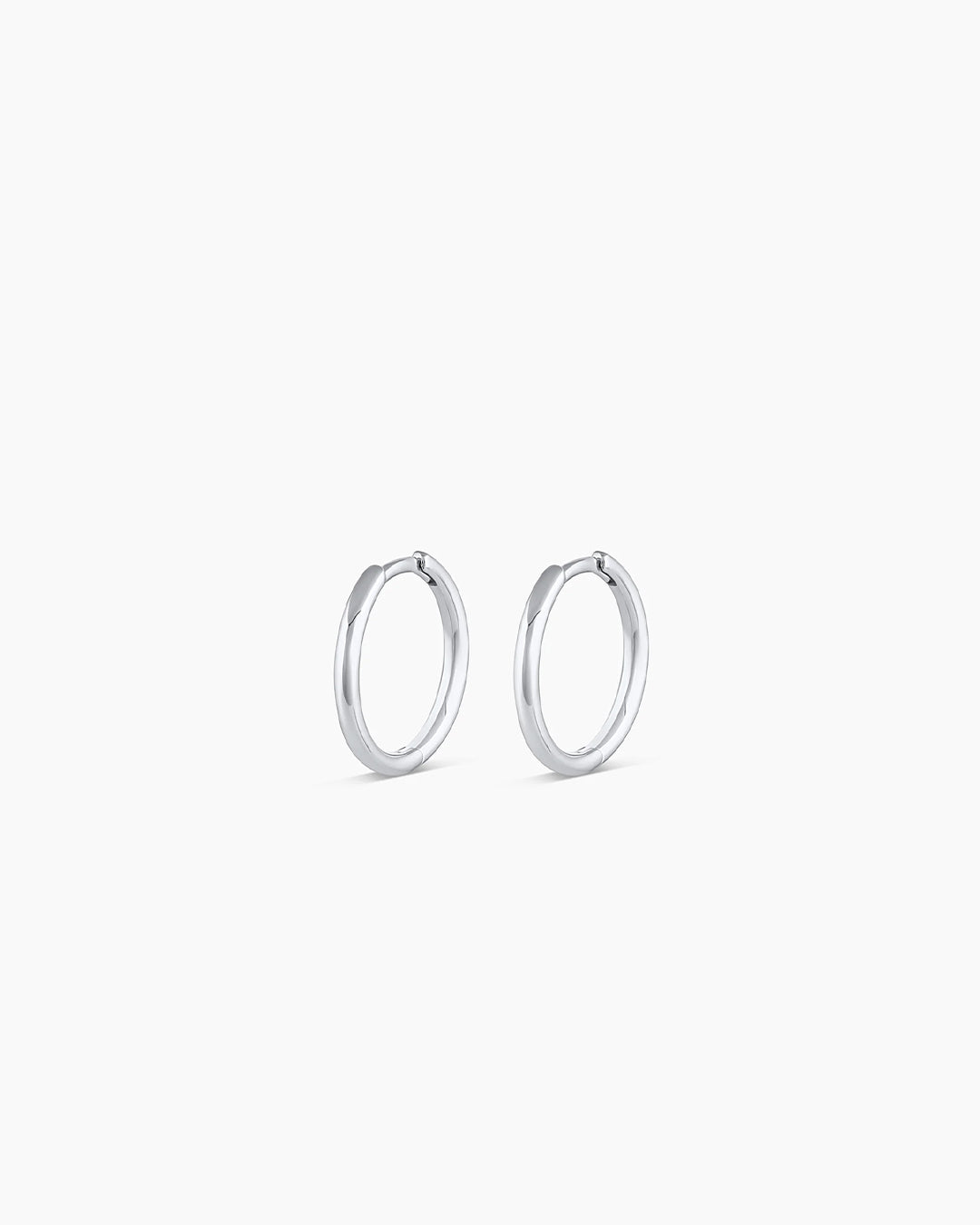 Classic Gold Huggie || option::14K Solid White Gold, 11mm
