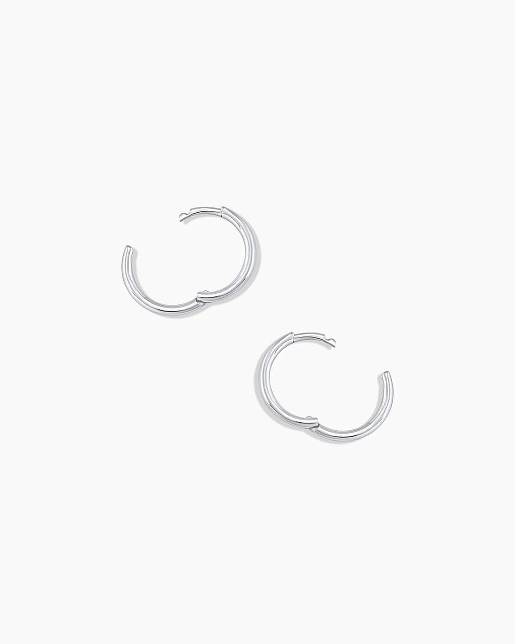 Classic Gold Huggie || option::14K Solid White Gold, 11mm