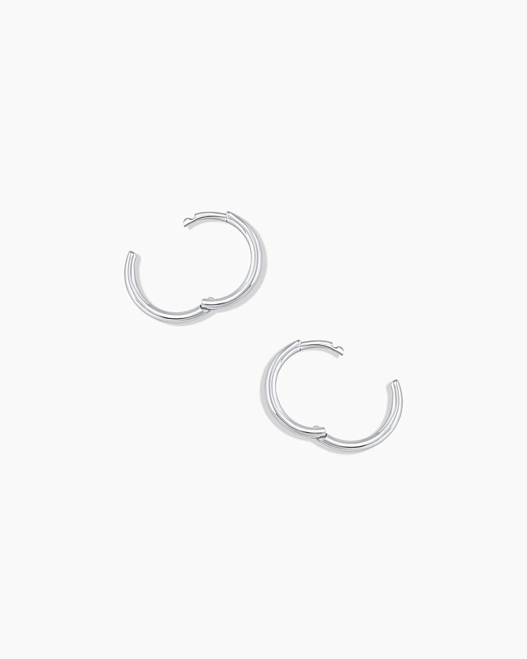Classic Gold Huggie || option::14K Solid White Gold, 11mm