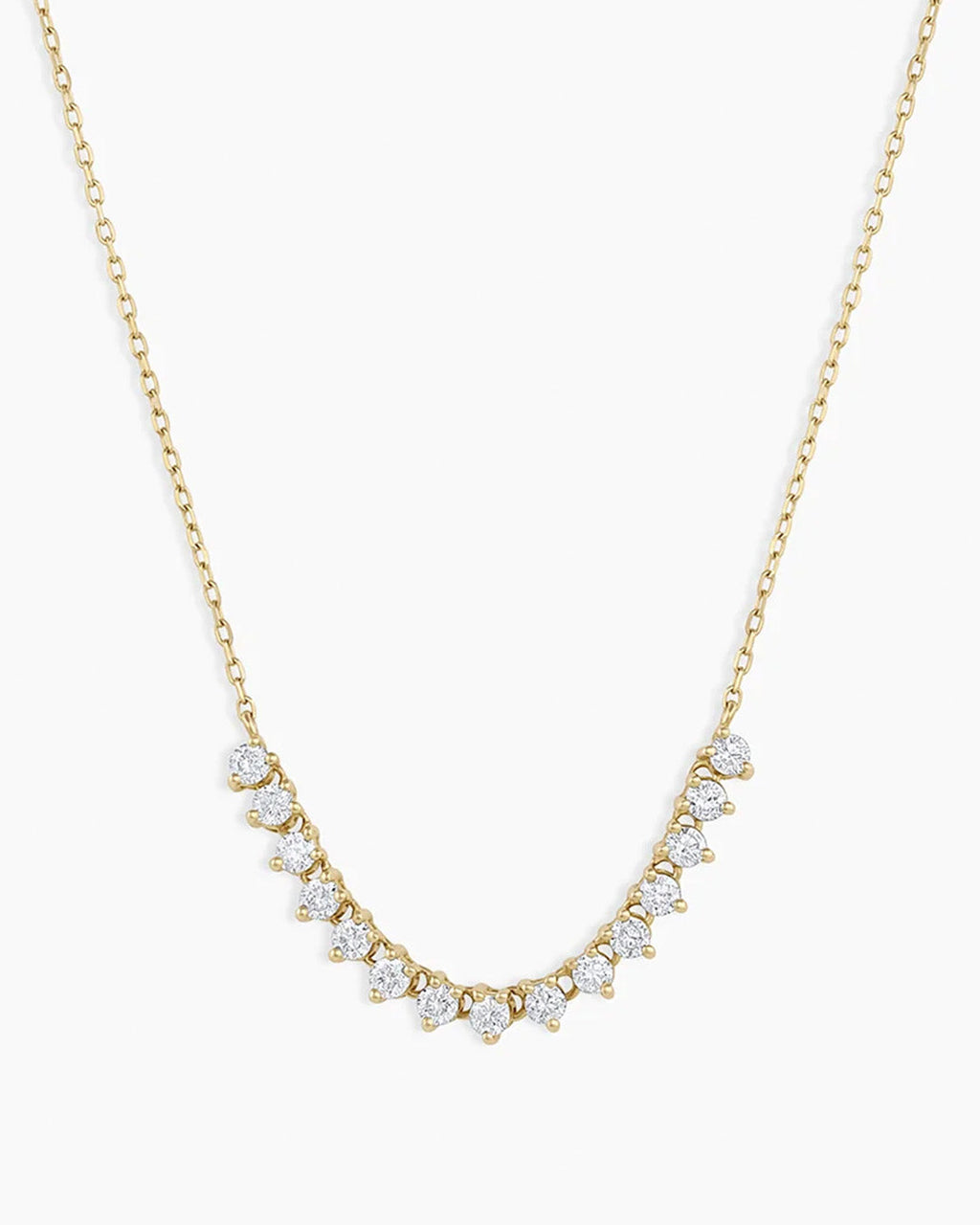 Diamond Cluster Row Necklace || option::14K Solid Gold