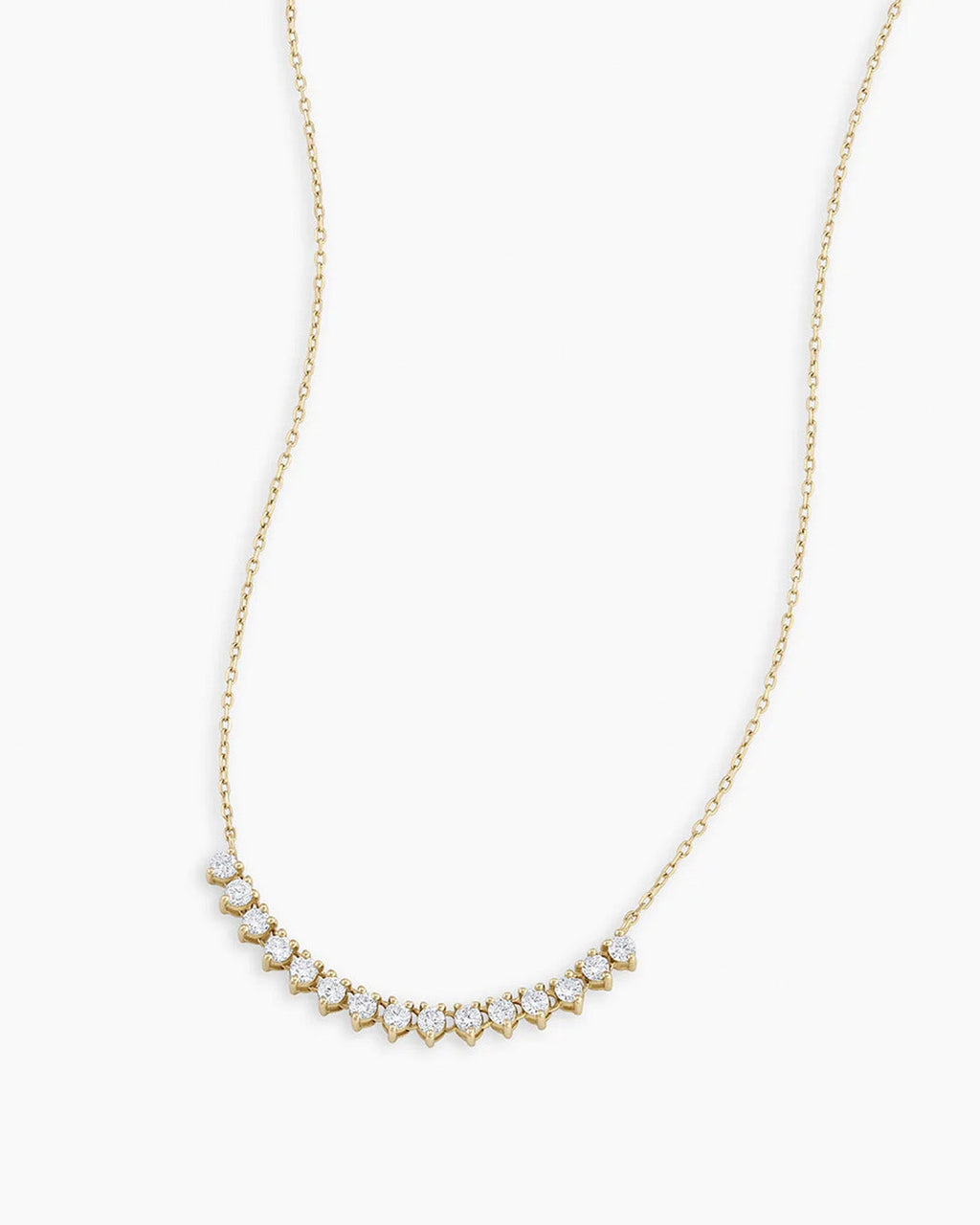 Diamond Cluster Row Necklace || option::14K Solid Gold