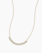 Diamond Cluster Row Necklace || option::14K Solid Gold