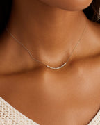 Diamond Cluster Row Necklace || option::14K Solid Gold