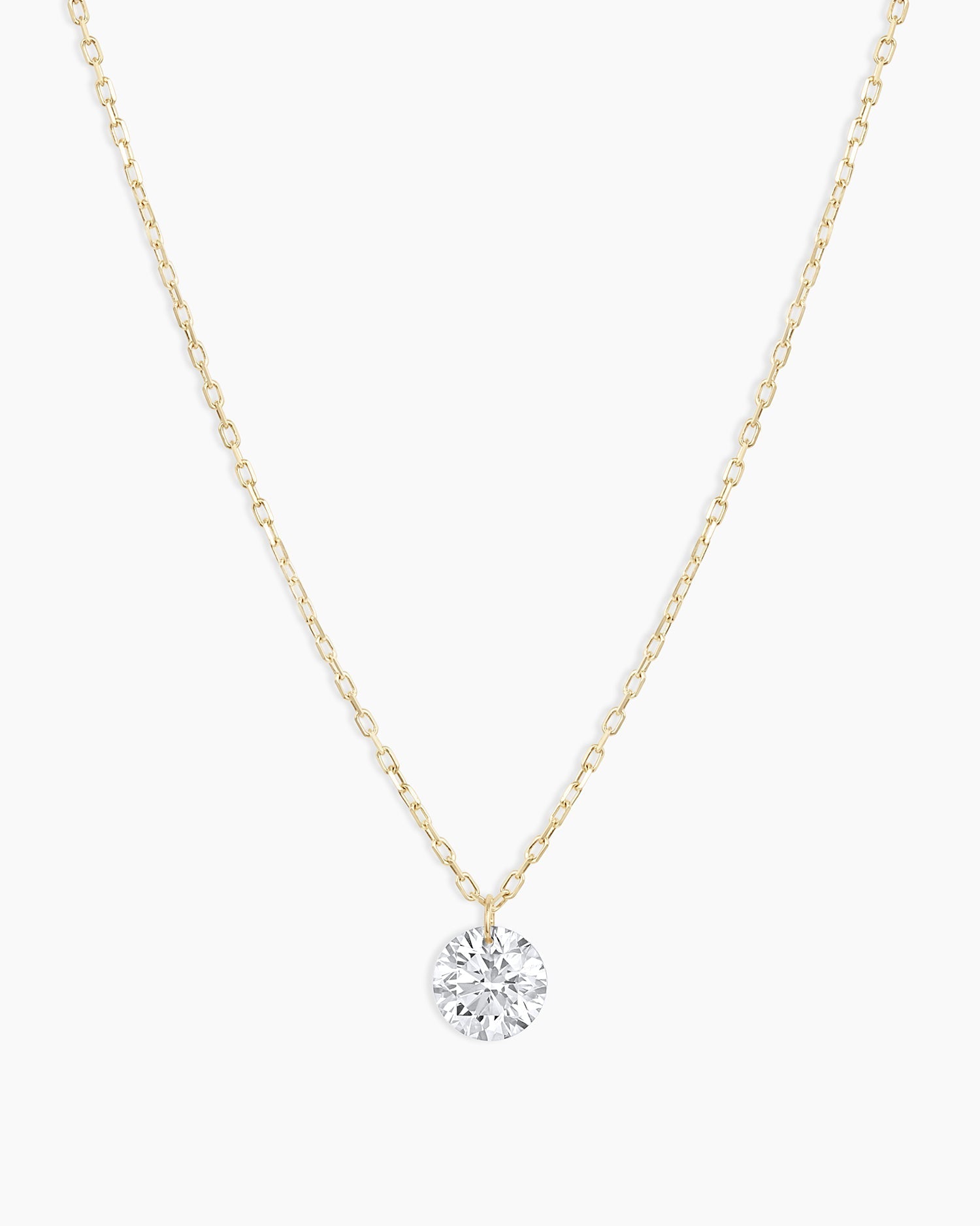 Floating Diamond Statement Necklace || option::18K Solid Gold