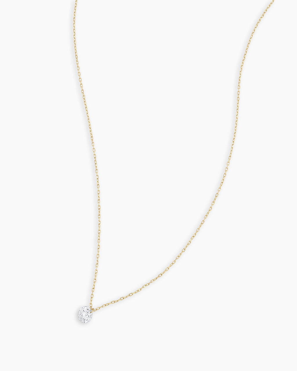 Floating Diamond Statement Necklace || option::18K Solid Gold