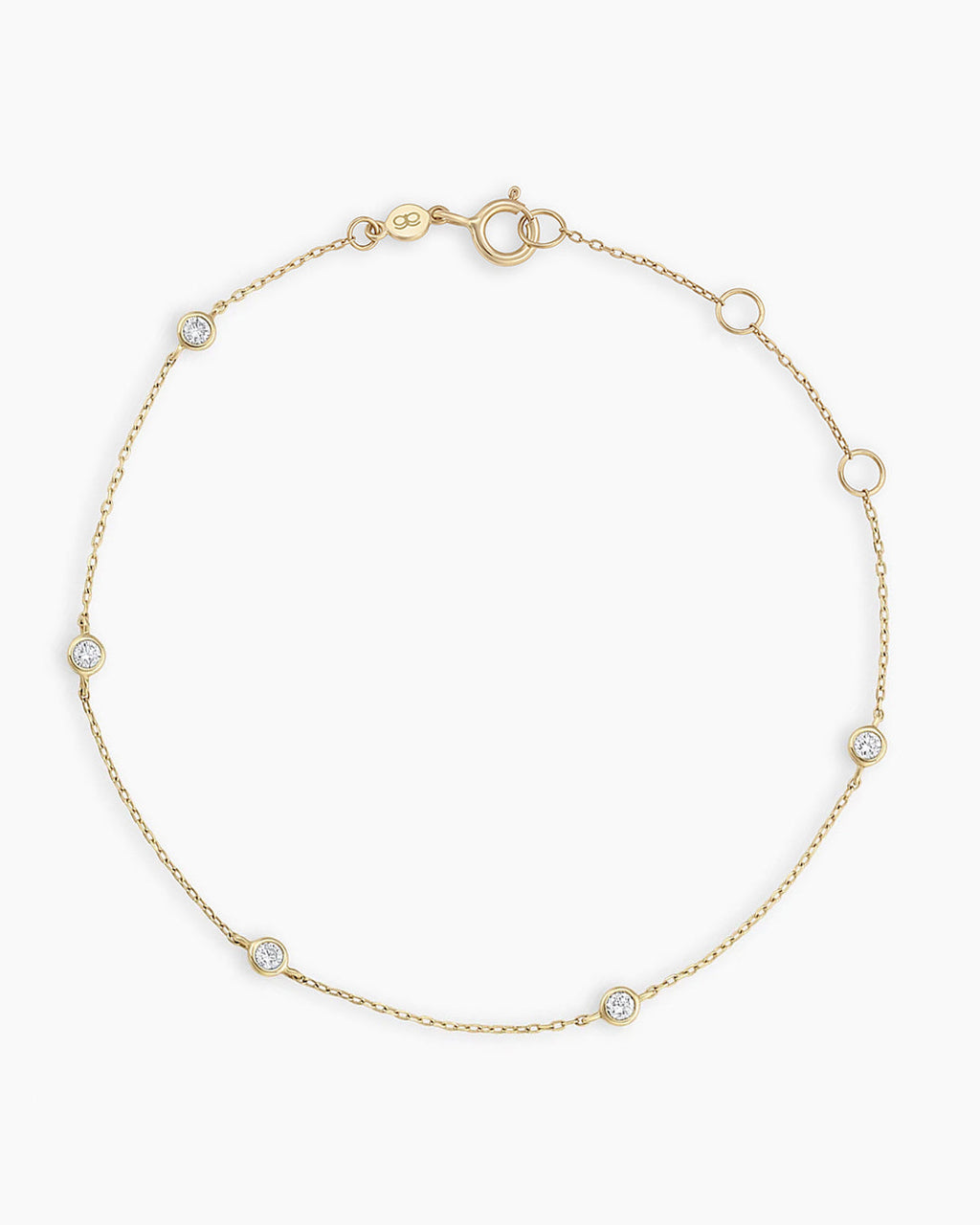 Classic Five Diamond Bracelet || option::14K Solid Gold