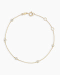 Classic Five Diamond Bracelet || option::14K Solid Gold