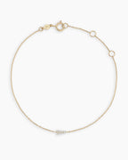 Diamond Pavé Alphabet Bracelet #A || option::14K Solid Gold, A