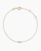 Diamond Pavé Alphabet Bracelet #B || option::14K Solid Gold, B