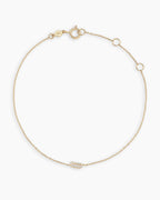 Diamond Pavé Alphabet Bracelet #D || option::14K Solid Gold, D