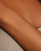 Diamond Pavé Alphabet Bracelet #D || option::14K Solid Gold, D