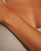 Diamond Pavé Alphabet Bracelet #J || option::14K Solid Gold, J