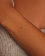 Diamond Pavé Alphabet Bracelet #L || option::14K Solid Gold, L