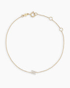 Diamond Pavé Alphabet Bracelet #N || option::14K Solid Gold, N