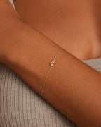 Diamond Pavé Alphabet Bracelet #Q || option::14K Solid Gold, Q