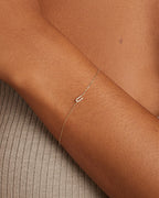 Diamond Pavé Alphabet Bracelet #U || option::14K Solid Gold, U