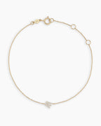 Diamond Pavé Alphabet Bracelet #W || option::14K Solid Gold, W