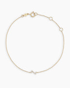 Diamond Pavé Alphabet Bracelet #Z || option::14K Solid Gold, Z