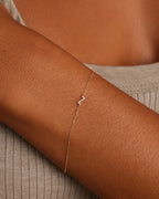 Diamond Pavé Alphabet Bracelet #Z || option::14K Solid Gold, Z