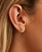 Zodiac Charm Stud -Capricorn || option::18K Gold Plated,Capricorn