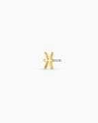 Zodiac Charm Stud - Pisces || option::18K Gold Plated, Pisces