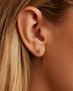 Zodiac Charm Stud - Pisces || option::18K Gold Plated, Pisces
