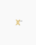 Zodiac Charm Stud - Gemini || option::18K Gold Plated, Gemini