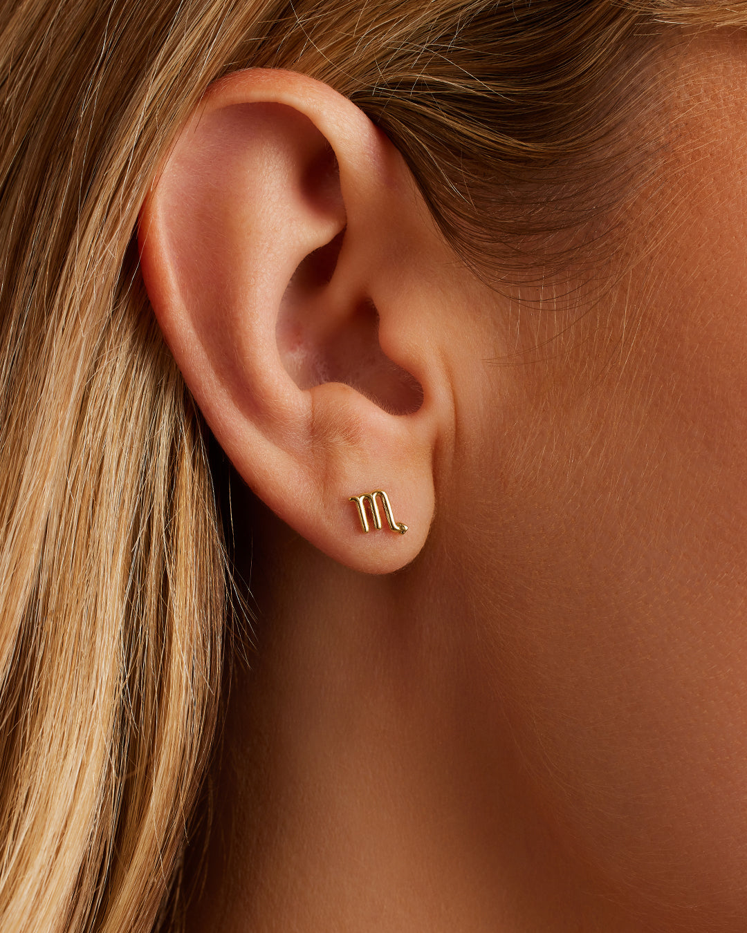 Zodiac Charm Stud - Scorpio || option::18K Gold Plated, Scorpio