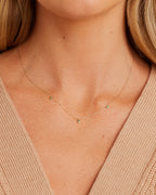 Classic Emerald Trio Necklace || option::14K Solid Gold