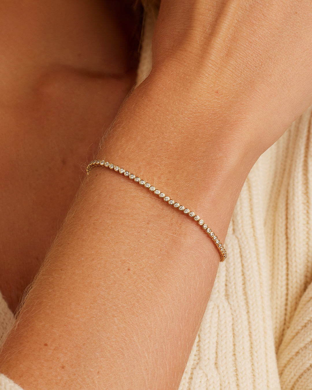 Classic Diamond Tennis Bracelet || option::14K Solid Gold