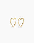 Open Heart Huggie || option::14K Solid Gold