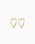 Open Heart Huggie || option::14K Solid Gold
