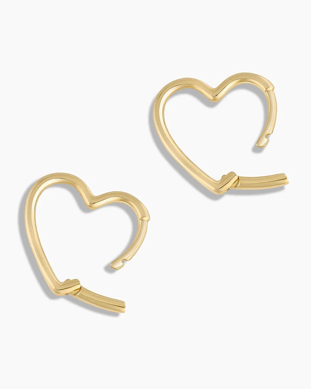 Open Heart Huggie || option::14K Solid Gold