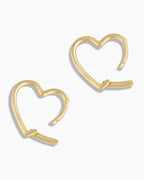 Open Heart Huggie || option::14K Solid Gold