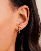 Open Heart Huggie || option::14K Solid Gold || set:14K-gold-open-heart-huggies-stl