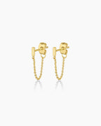Tatum Chain Huggies || option::18K Gold Plated