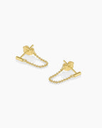 Tatum Chain Huggies || option::18K Gold Plated