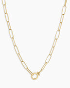 Woman wearing Parker Necklace || option::14K Solid Gold