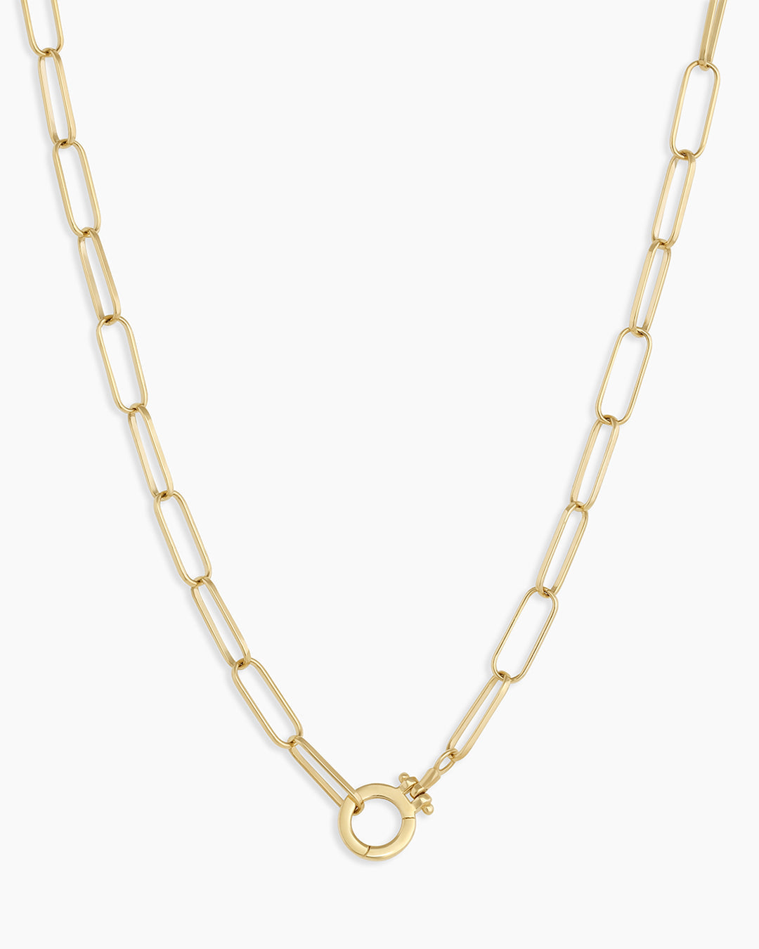 Woman wearing Parker Necklace || option::14K Solid Gold