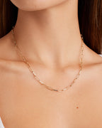 Woman wearing Parker Necklace || option::14K Solid Gold