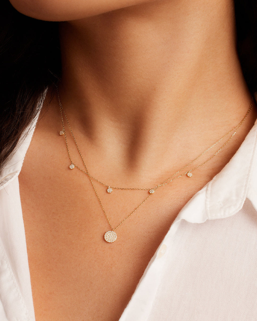 Diamond Pavé NecklaceDiamond Necklace || option::14K Solid Gold