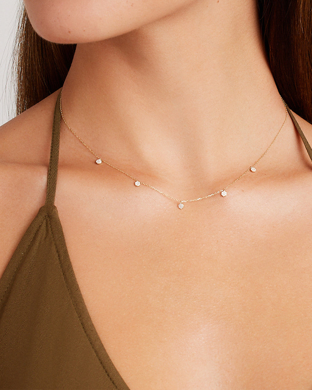 Diamond Pavé Flutter NecklaceDiamond Necklace || option::14K Solid Gold